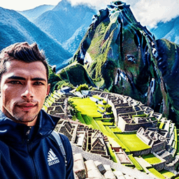 Selfie with Machu Picchu AI avatar/profile picture for men